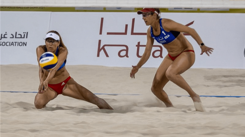 Beach volley play